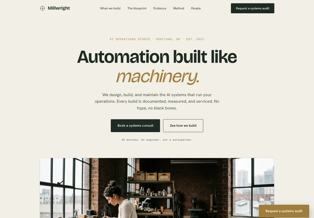 Millwright site preview