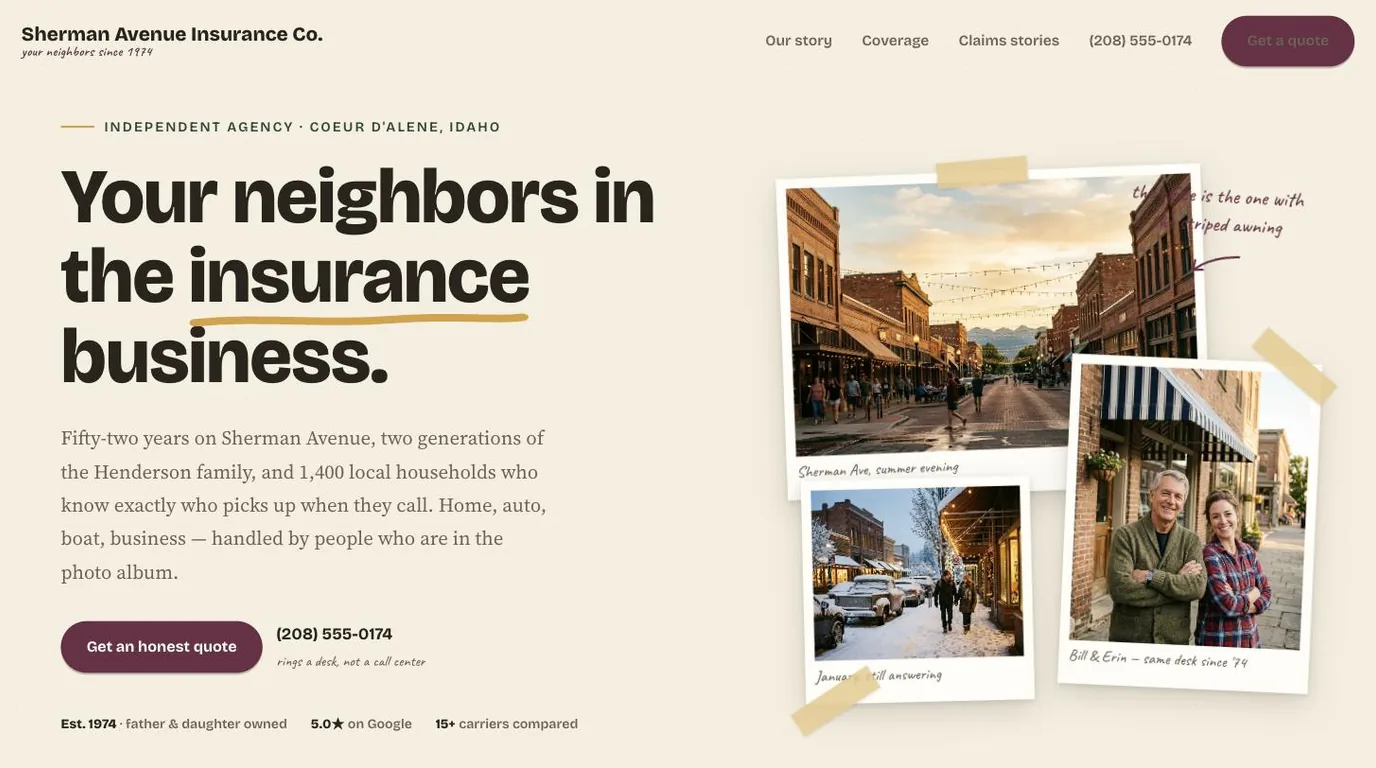 Sherman Avenue Insurance demo site